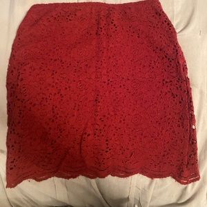 Red mini skirt